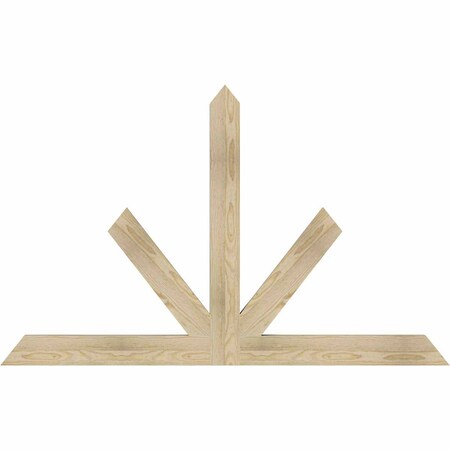 Ekena Millwork Saratoga Rough Sawn Timber Gable Bracket, Douglas Fir, 60"W x 38"H x 2"D x 4"F, 15/12 Pitch GBW060X38X0204SAR00RDF